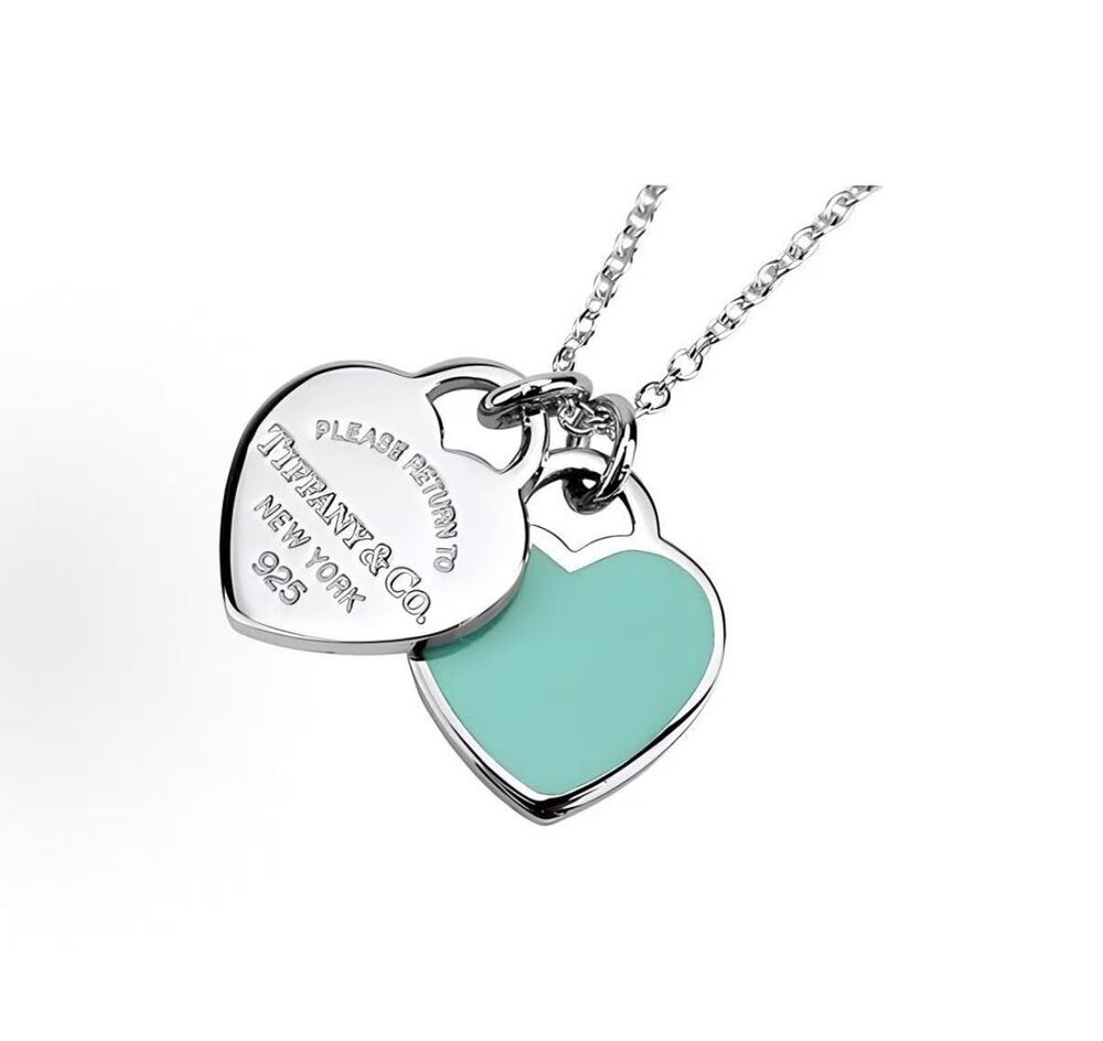 Tiffany & Co. Return to Tiffany Series Double Heart Tag Mini Enamel Necklace